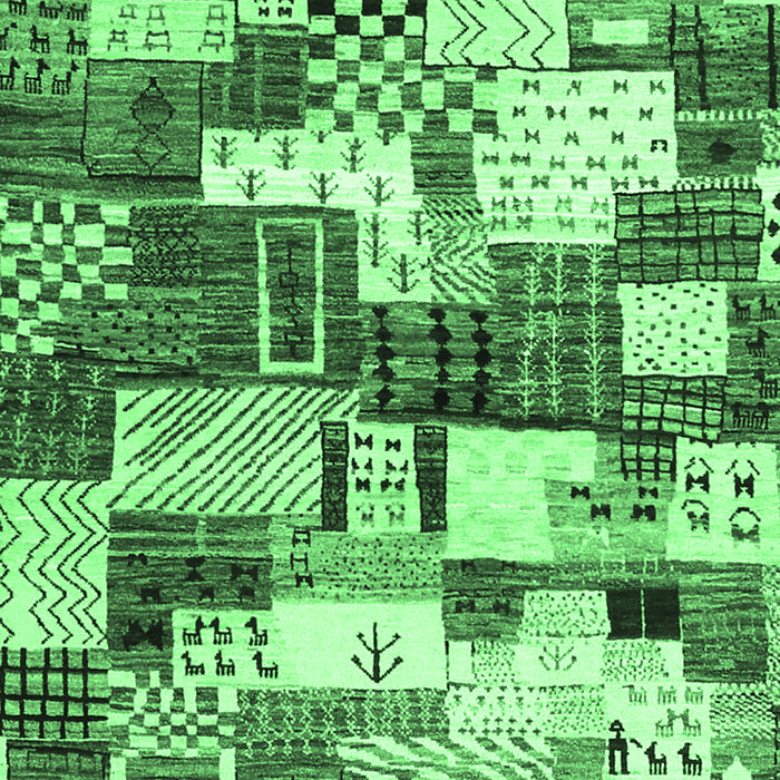 Machine Washable Southwestern Emerald Green Country Area Rugs, wshcon1532emgrn