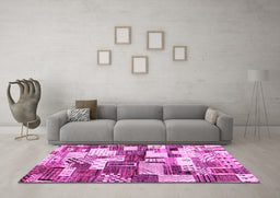 Machine Washable Southwestern Pink Country Rug in a Living Room, wshcon1532pnk