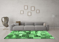 Machine Washable Southwestern Emerald Green Country Rug, wshcon1532emgrn