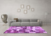 Machine Washable Southwestern Purple Country Area Rugs in a Living Room, wshcon1532pur