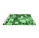 Sideview of Machine Washable Southwestern Emerald Green Country Area Rugs, wshcon1532emgrn