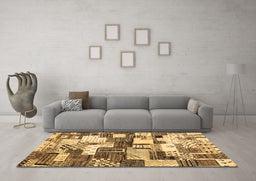Machine Washable Southwestern Brown Country Rug in a Living Room,, wshcon1532brn