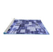 Sideview of Machine Washable Southwestern Blue Country Rug, wshcon1532blu