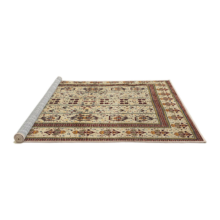 Serging Thickness of Machine Washable Contemporary Brown Gold Rug, wshcon1533