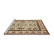 Serging Thickness of Machine Washable Contemporary Brown Gold Rug, wshcon1533