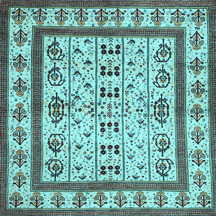Square Machine Washable Abstract Light Blue Contemporary Rug, wshcon1533lblu