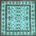 Square Machine Washable Abstract Light Blue Contemporary Rug, wshcon1533lblu