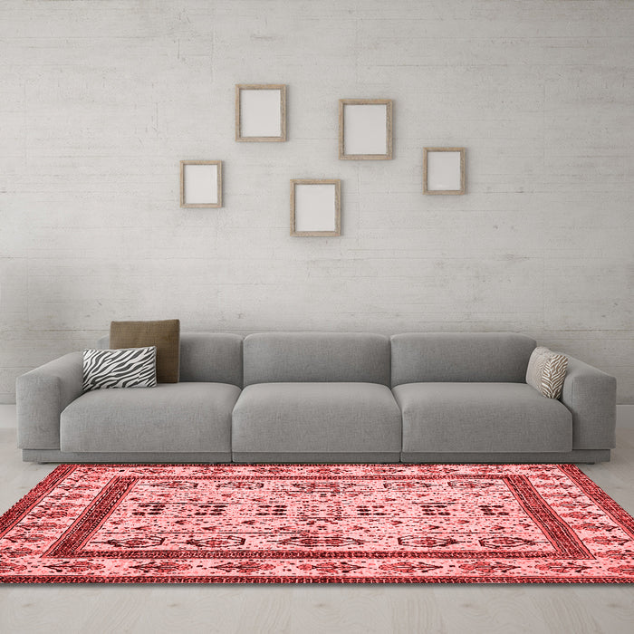 Contemporary Red Washable Rugs