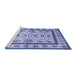 Sideview of Machine Washable Abstract Blue Contemporary Rug, wshcon1533blu