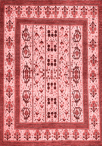 Abstract Red Contemporary Rug, con1533red