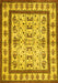 Machine Washable Abstract Yellow Contemporary Rug, wshcon1533yw