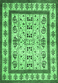 Abstract Emerald Green Contemporary Rug, con1533emgrn