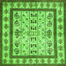 Serging Thickness of Abstract Green Contemporary Rug, con1533grn