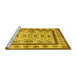 Sideview of Machine Washable Abstract Yellow Contemporary Rug, wshcon1533yw