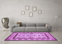 Machine Washable Abstract Purple Contemporary Rug, wshcon1533pur