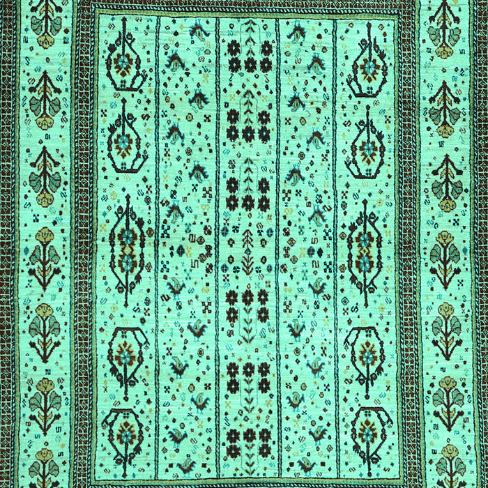 Machine Washable Abstract Turquoise Contemporary Area Rugs, wshcon1533turq