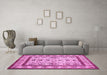 Machine Washable Abstract Pink Contemporary Rug in a Living Room, wshcon1533pnk