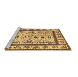 Sideview of Machine Washable Abstract Brown Contemporary Rug, wshcon1533brn