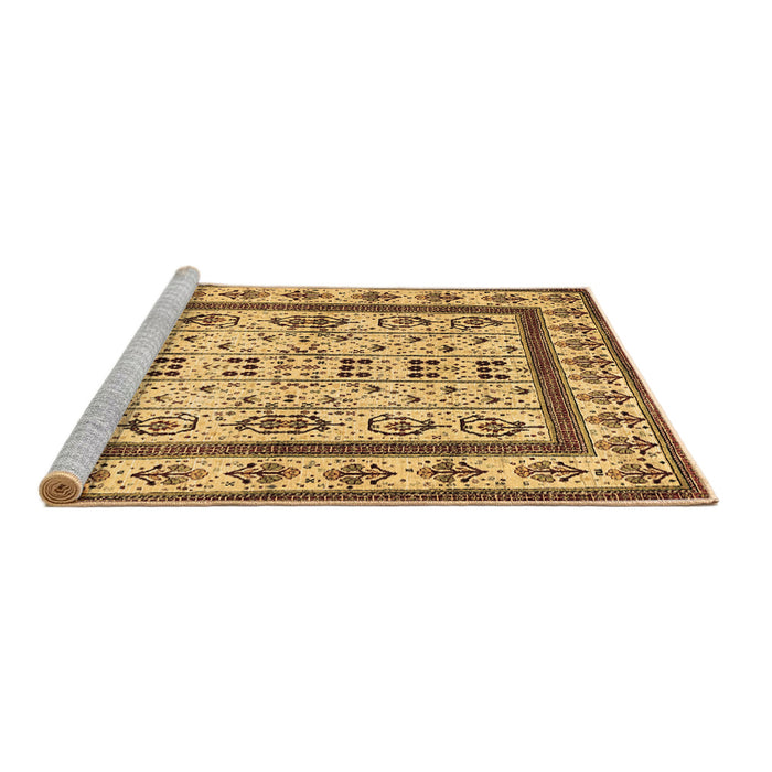 Sideview of Machine Washable Abstract Brown Contemporary Rug, wshcon1533brn