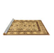 Sideview of Machine Washable Abstract Brown Contemporary Rug, wshcon1533brn