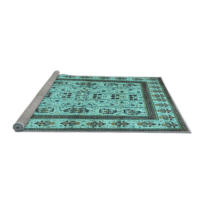 Sideview of Machine Washable Abstract Light Blue Contemporary Rug, wshcon1533lblu