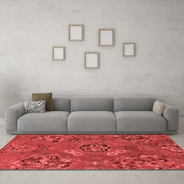 Contemporary Red Washable Rugs