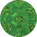 Machine Washable Abstract Green Contemporary Area Rugs, wshcon1534grn