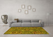 Machine Washable Abstract Yellow Contemporary Rug in a Living Room, wshcon1534yw