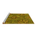 Sideview of Machine Washable Abstract Yellow Contemporary Rug, wshcon1534yw