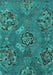 Machine Washable Abstract Turquoise Contemporary Area Rugs, wshcon1534turq