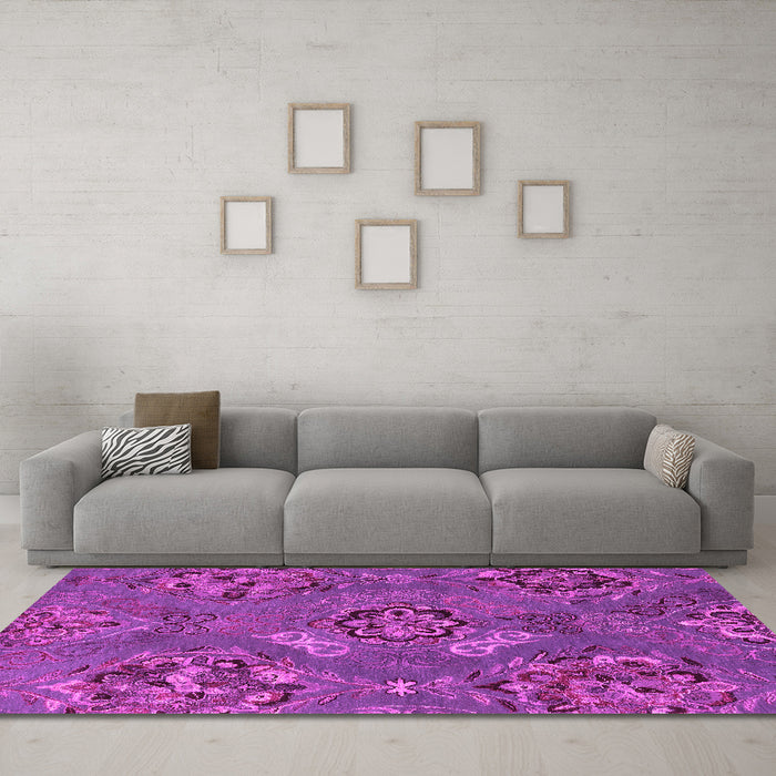 Machine Washable Abstract Pink Contemporary Rug in a Living Room, wshcon1534pnk
