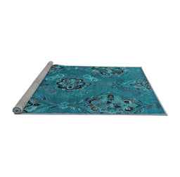 Sideview of Machine Washable Abstract Light Blue Contemporary Rug, wshcon1534lblu