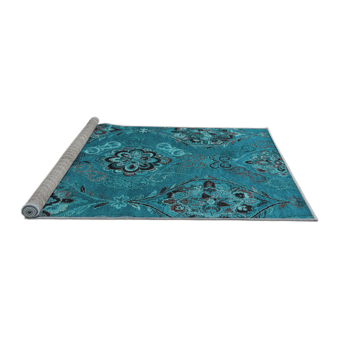 Sideview of Machine Washable Abstract Light Blue Contemporary Rug, wshcon1534lblu