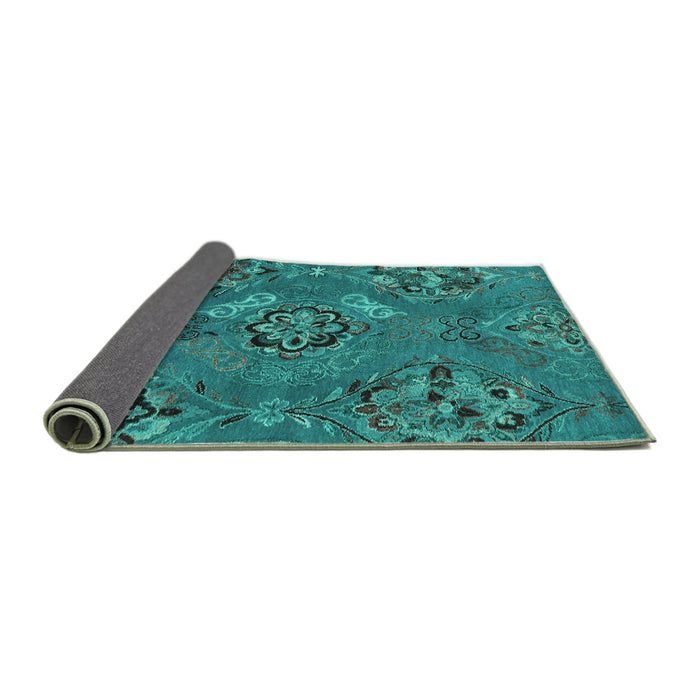 Sideview of Abstract Turquoise Contemporary Rug, con1534turq