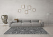 Machine Washable Abstract Gray Contemporary Rug in a Living Room,, wshcon1534gry