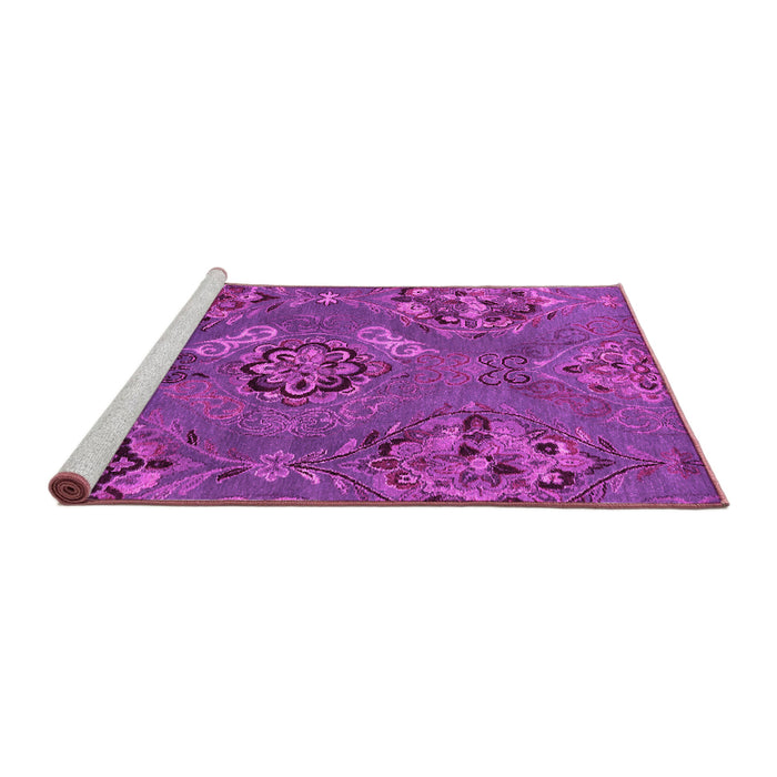 Sideview of Machine Washable Abstract Pink Contemporary Rug, wshcon1534pnk