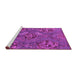 Sideview of Machine Washable Abstract Pink Contemporary Rug, wshcon1534pnk