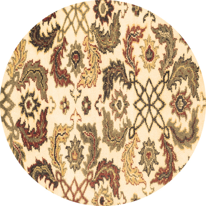 Round Abstract Brown Contemporary Rug, con1535brn