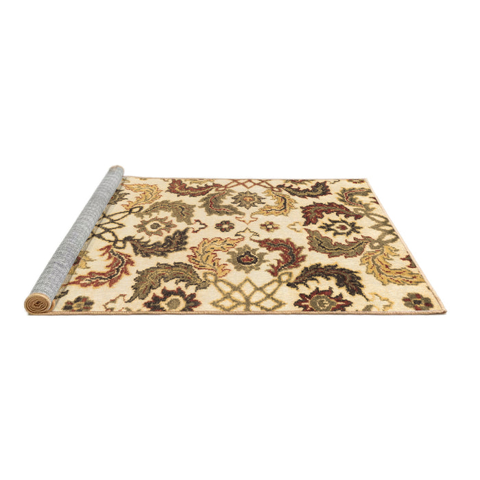Sideview of Machine Washable Abstract Brown Contemporary Rug, wshcon1535brn
