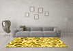 Machine Washable Abstract Yellow Contemporary Rug in a Living Room, wshcon1535yw