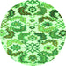 Machine Washable Abstract Green Contemporary Area Rugs, wshcon1535grn