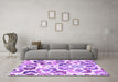 Machine Washable Abstract Purple Contemporary Area Rugs in a Living Room, wshcon1535pur