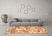 Machine Washable Abstract Orange Contemporary Area Rugs in a Living Room, wshcon1535org