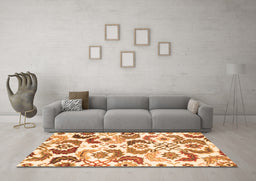 Machine Washable Abstract Orange Contemporary Area Rugs in a Living Room, wshcon1535org