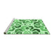 Sideview of Machine Washable Abstract Emerald Green Contemporary Area Rugs, wshcon1535emgrn