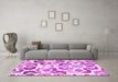 Machine Washable Abstract Pink Contemporary Rug in a Living Room, wshcon1535pnk