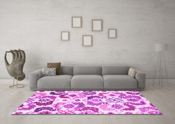 Machine Washable Abstract Pink Contemporary Rug in a Living Room, wshcon1535pnk
