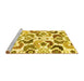 Sideview of Machine Washable Abstract Yellow Contemporary Rug, wshcon1535yw