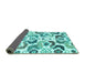 Sideview of Abstract Turquoise Contemporary Rug, con1535turq