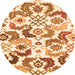 Square Abstract Orange Contemporary Rug, con1535org